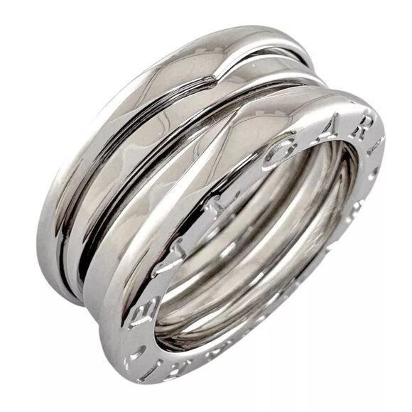 BVLGARI Ring US 4 1/4 EU47 K18 white gold B-zero.1 3 bands used - Picture 1 of 7